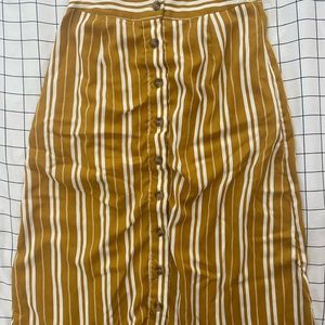 mustard yellow midi skirt